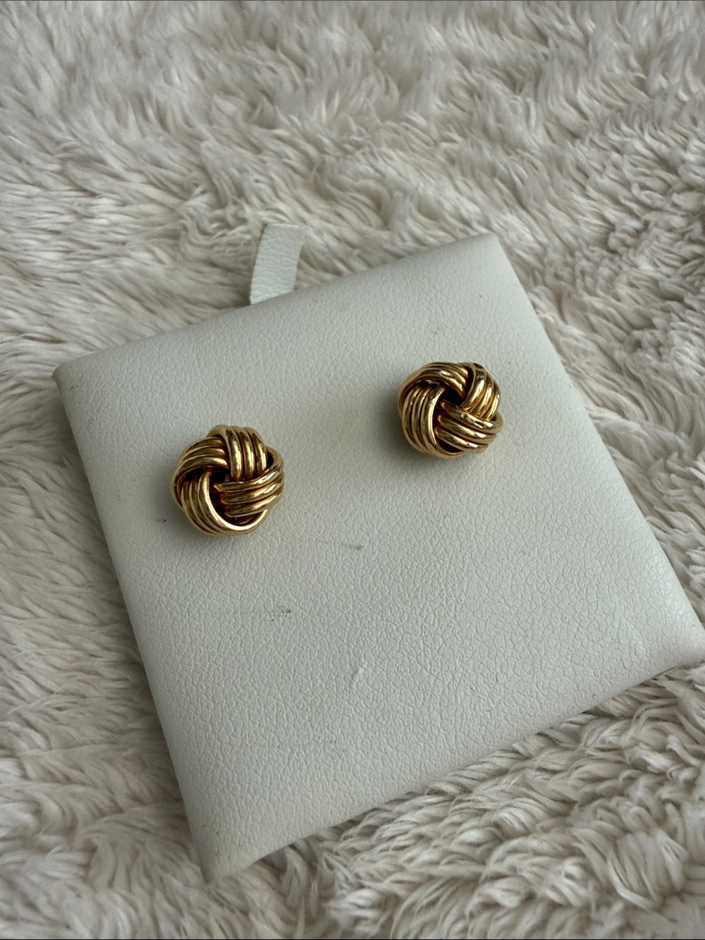 14K Gold Classic Gold Knot Stud Earrings without Backings
